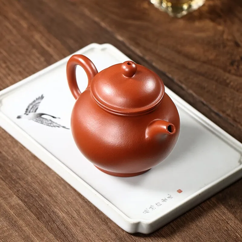 Zanghutianxia Yixing Zisha Teapot Handmade Household Teapot Raw Ore Pear Skin Dahongpao Tea Zisha Tea Set Handmade High Pan Teap