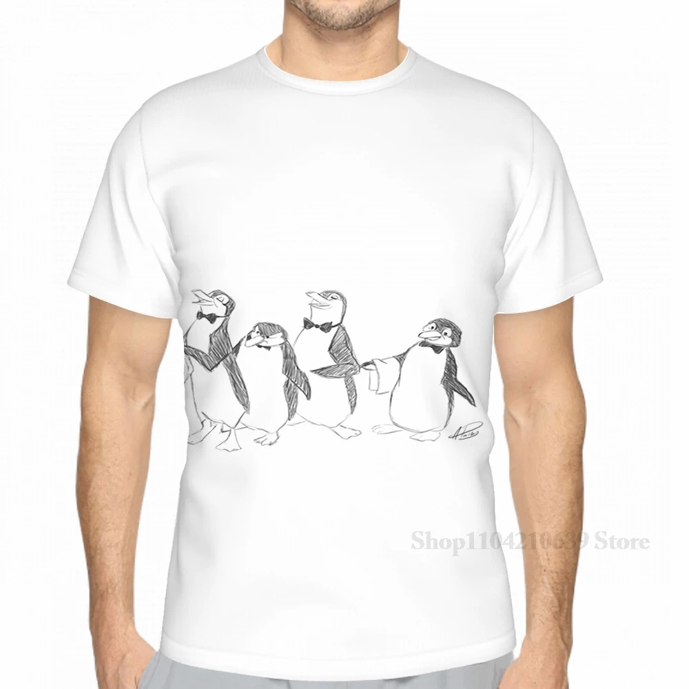 All over print Penguins From Mary Poppins Sketch men T-Shirt women fashion girl t shirt boy tops tees Short Sleeve tshirts