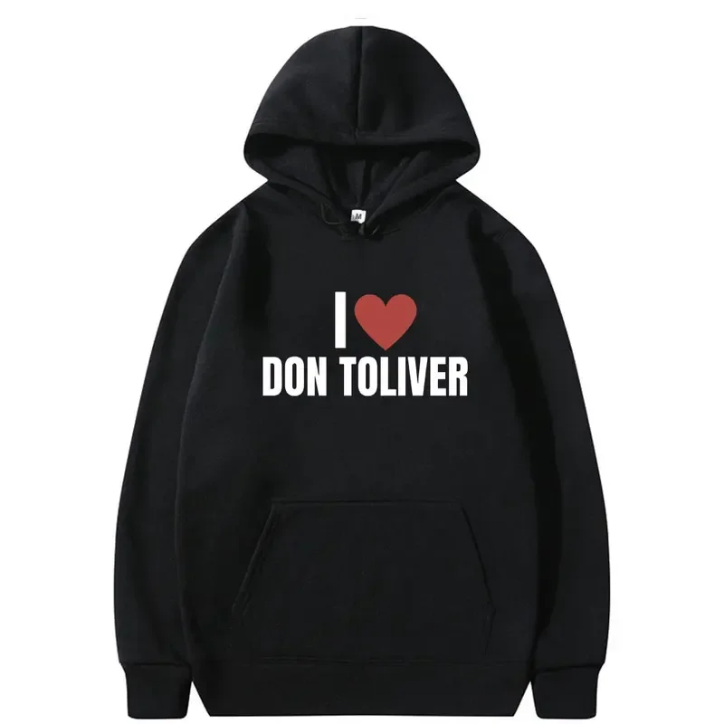 

Толстовка с капюшоном I Love Don Toliver, модная винтажная толстовка унисекс для мужчин и женщин, пуловер большого размера в стиле хип-хоп, мужской флисовый спортивный костюм
