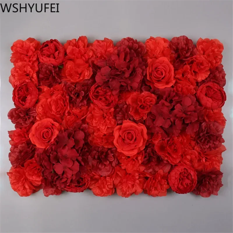 

WSHYUFEI 40x60cm Silk Rose Flower Grass Wall Champagne Artificial Flower decoration Flower Wall Romantic Wedding Backdrop Decor