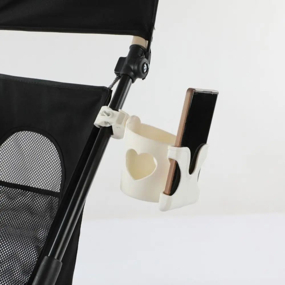 Baby Stroller Water Cup Holder Baby Pram Multi-function Milk Bottle Rack Black White 2-in-1 Mobile Phone Holder