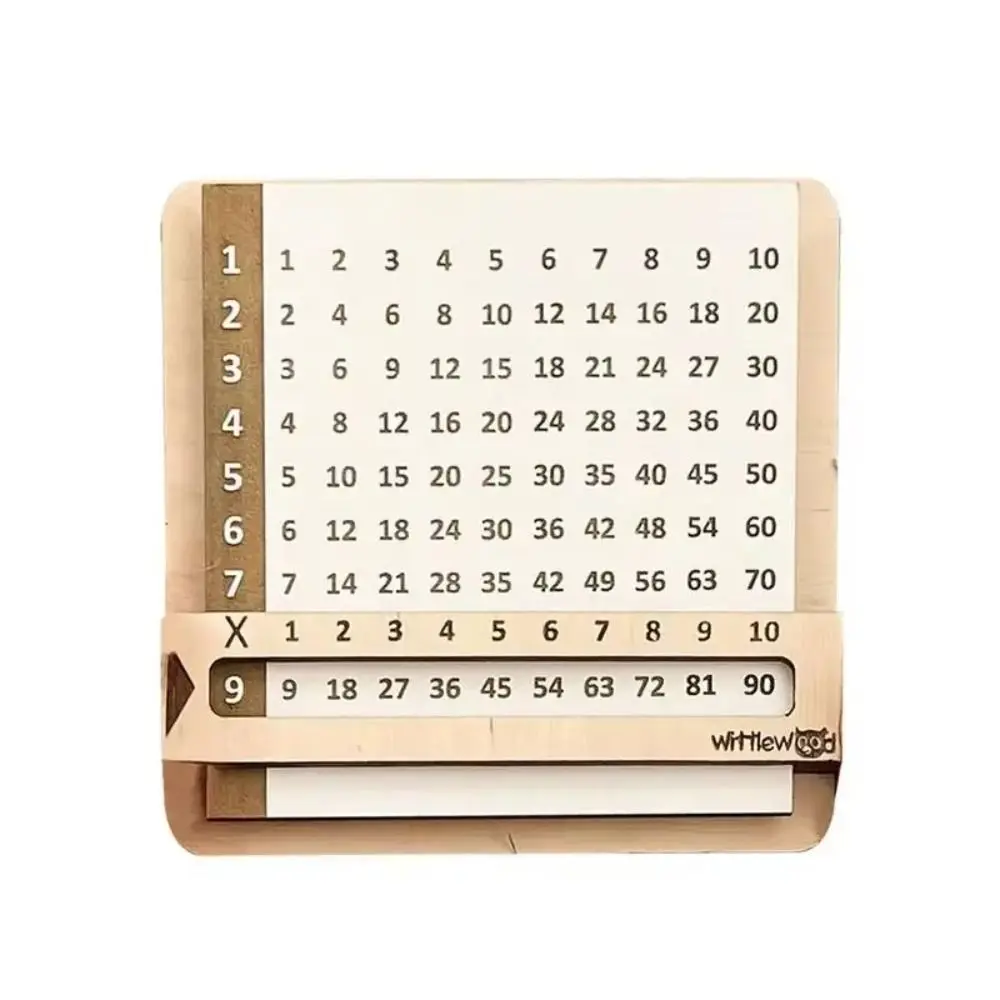 Wooden Slidable Multiplication Table Teaching Tool Learn Montessori Multiplication Board Wear-resistant Durable