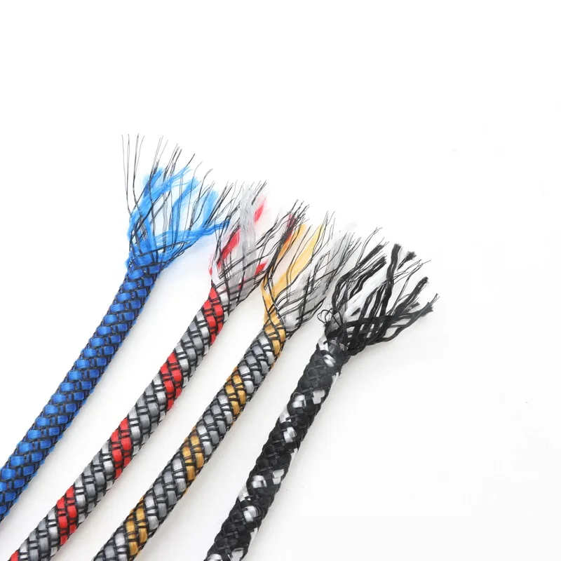 4mm 8mm 12mm Expanded Braid Sleeve PP Cotton Mixed PET Yarn Soft Wire Wrap Insulated Cable Protection Line Harness Sheath