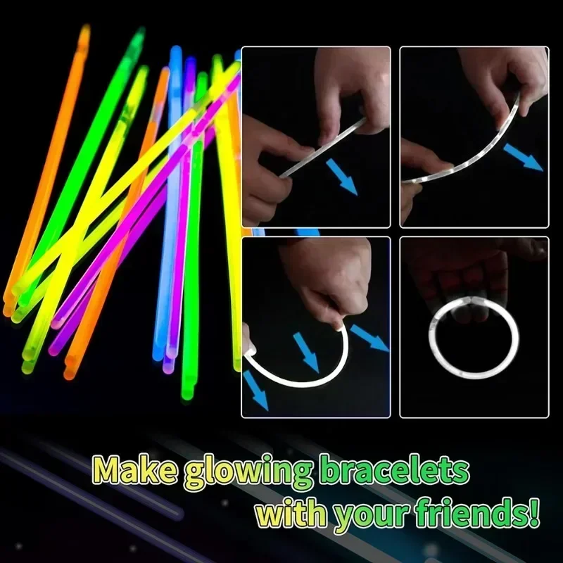 Glow in The Dark Light Up Sticks Party Favors, Glow Party Decorations Neon Party Glow Necklaces and Bracelets view 5