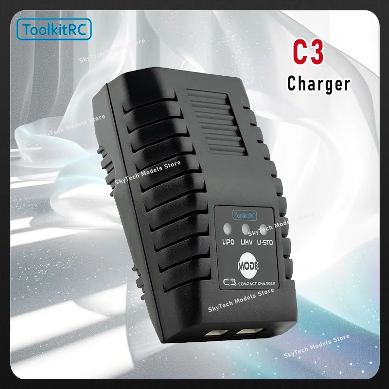 

ToolkitRC C3 2-3S Lipo LiHV Функциональность зарядки Удобный режим хранения в одно касание Компактное балансное зарядное устройство переменного тока для модели RC