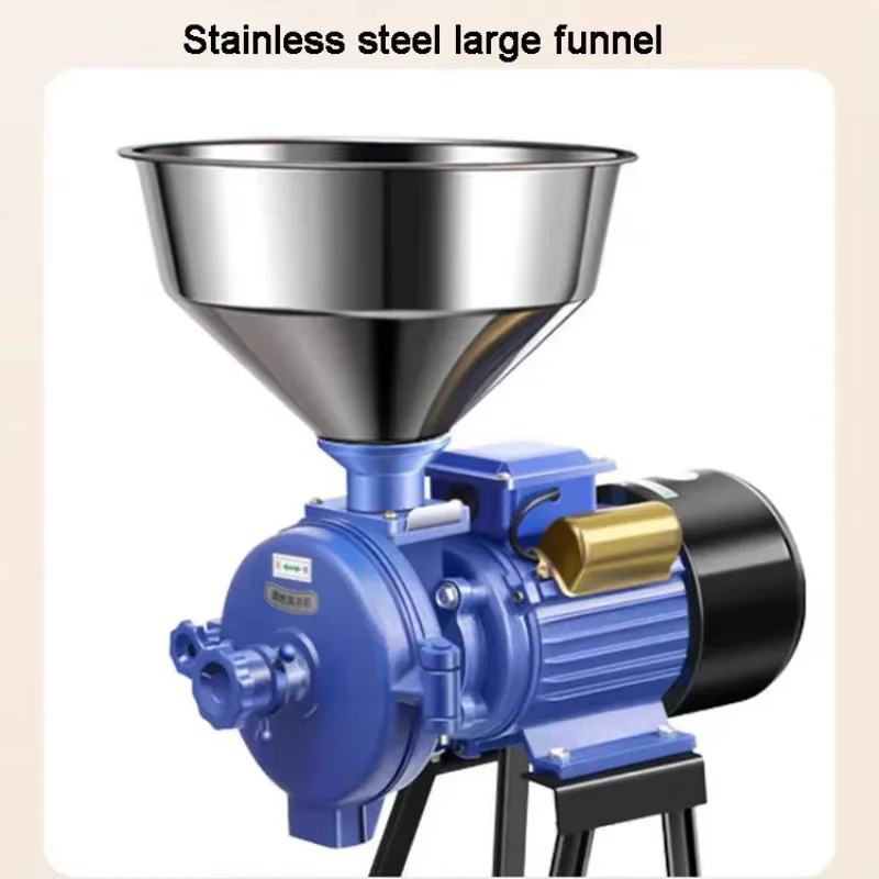 Электрическая шлифовальная машина для кормов для птицы, 220 В, сверхмощная шлифовальная машина для сухого и влажного зерна, подходит для кукурузы, пшеницы и домашнего использования на небольшой ферме