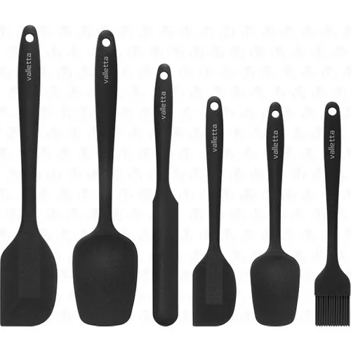 

Drongo Heat Resistant Fireproof Non-stick Silicone Spatula Set 6 Pieces Black