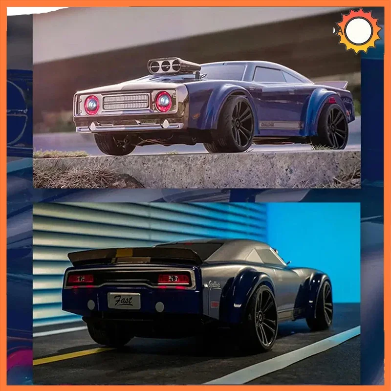 1/14 2.4G RC Car SCY 16303 - 4WD Elétrico de alta velocidade Off-road Drift Flat Running Muscle Truck com luz LED retrô