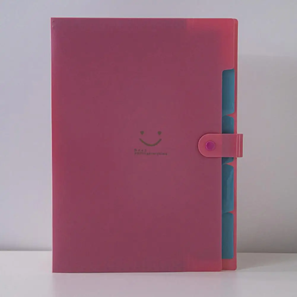 Document Organizer Multi-layered A4 File Organizer Set for Office Travel Smile Face Design Document Filing Folder for Paper