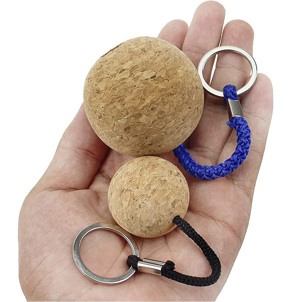 

4Pcs Floating Wooden Ball Keyring Durable Floating Keychain for Sailing Fishing Boating Surfing Water Sports Use