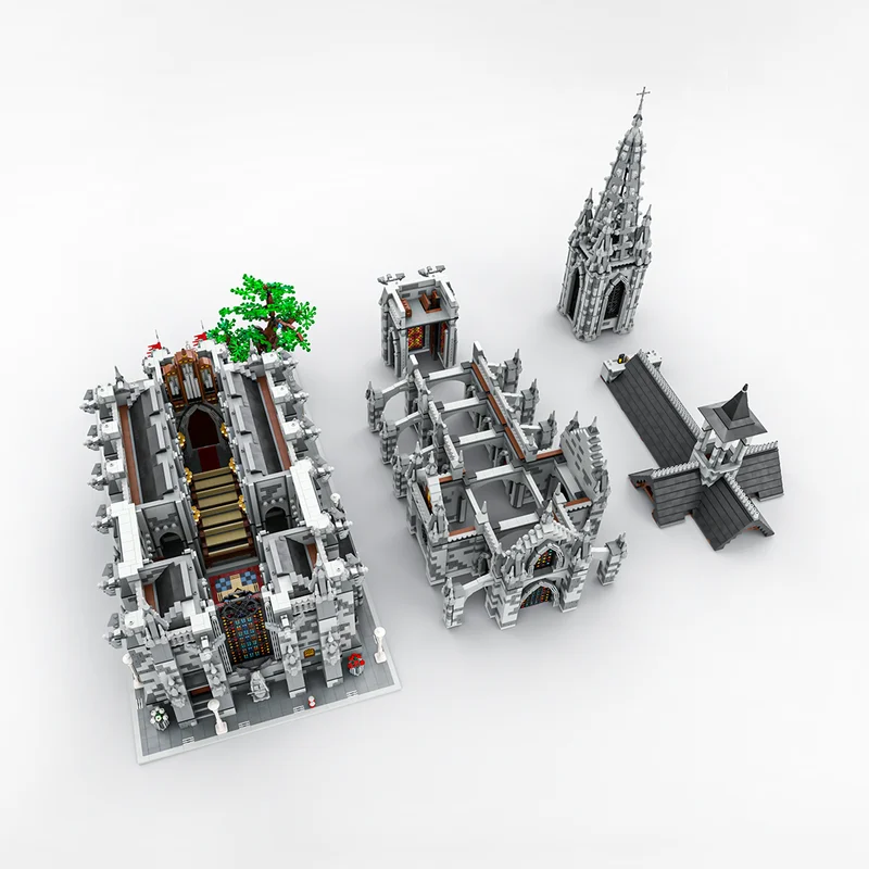 22023PCS MOC Modular Cathedral Gothic Architecture DIY Model Building Blocks Birthday Toys Gift