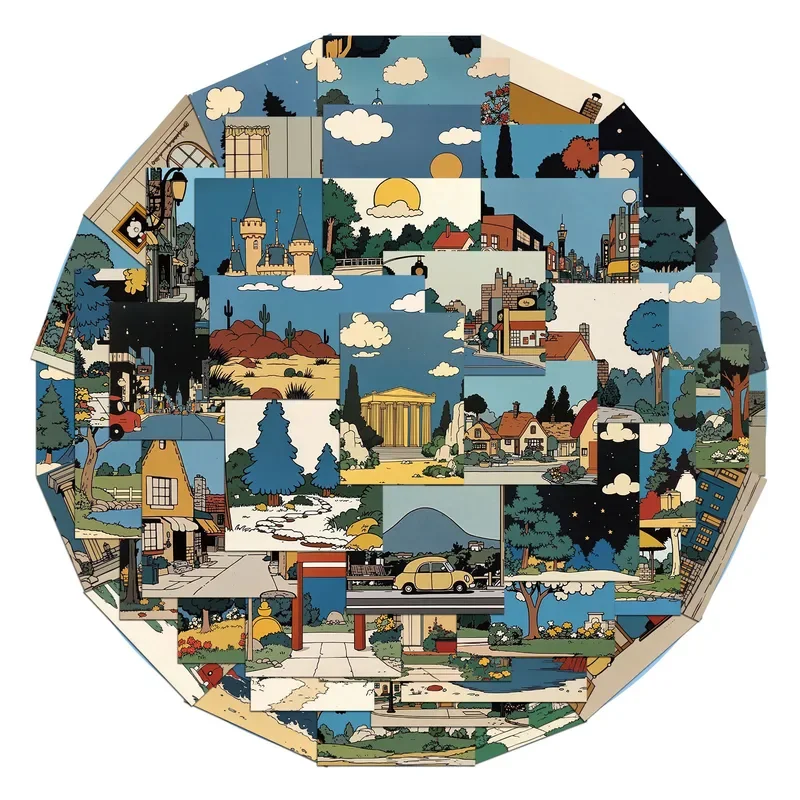 10/30/50Pcs Retro Cartoon Landschaft Aufkleber Exquisite Hand Materialien Telefon Fällen Laptop Koffer Wasser Tassen Wasserdicht stick
