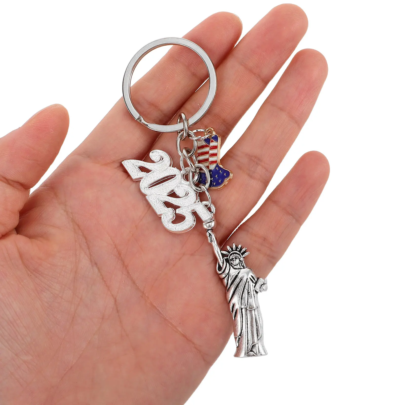 Statue of Liberty Keychain Metal New York Tourist Souvenir Mini Statue of Liberty Boot Shaped Keyring Usa Patriotic Freedom