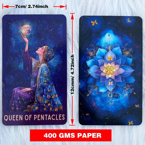 Imagen 2 del producto Baraja de Tarot Celestial, 78 cartas de Tarot en inglés con guía, principiante experimentado, sabiduría del Tarot tradicional, 12x7cm