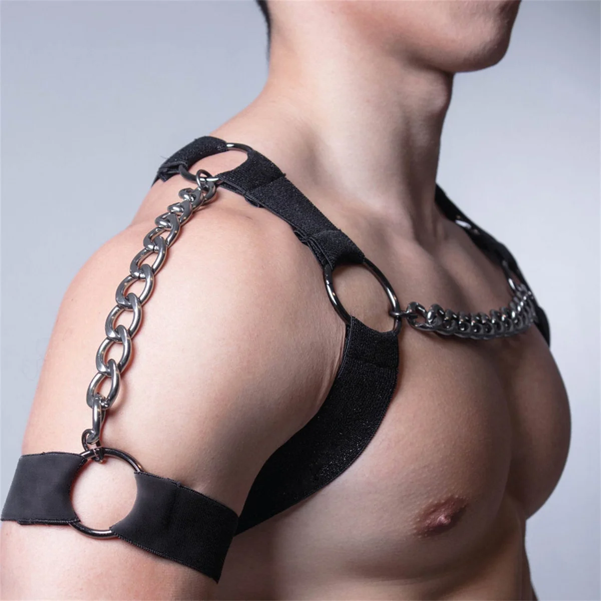 Suspender Women's And Men's Adjustable Chest Strap Pu Leather Body Binding Punk Accessories Bdsm Cage Bra Rave Top