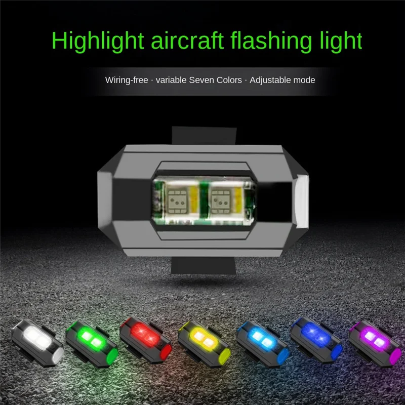 

【Summer Sale!!】8 Pcs 7 Colors Drone Strobe Light USB LED Anti-Collision Bike Tail Drone Night Fly Mini Signal Flashing Warning L