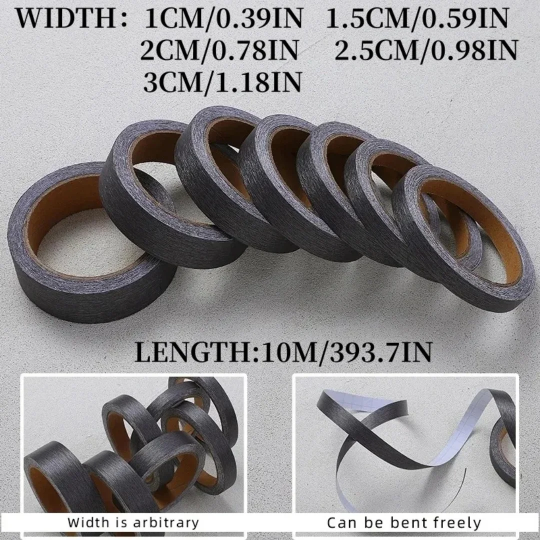 1PC 10m/393.7inch thickening Dark gray peel and stick border,Background wall decorative strip,peel and stick border