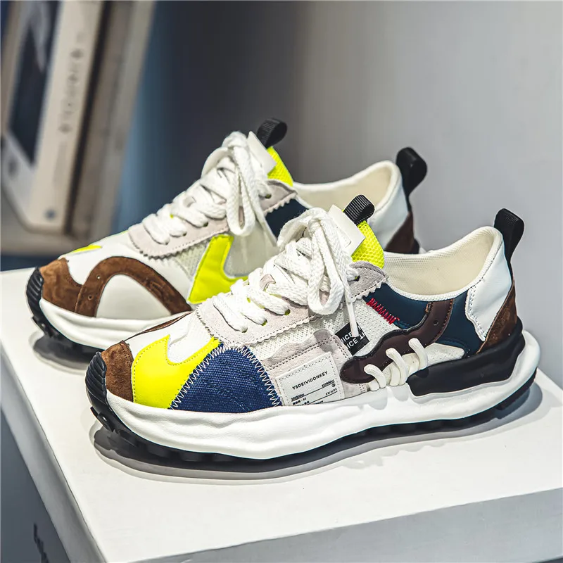 

Men's Summer Breathable Casual Sports Shoes Thick Bottom Dissolving Trendy All-Match Youth Low Top Canvas Sneakers