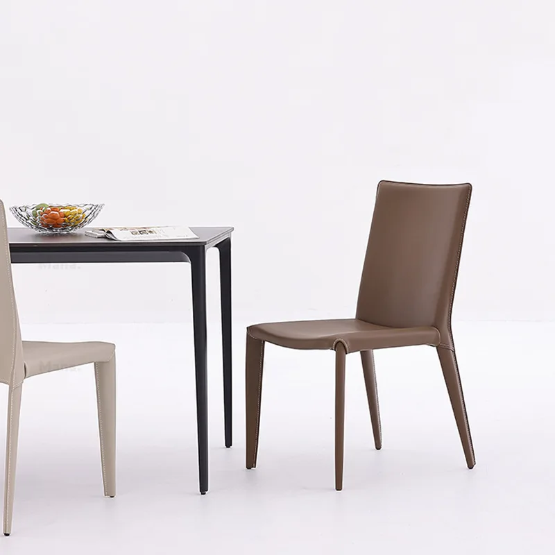 

Удобные роскошные обеденные стулья из кожи седла, эргономичные обеденные стулья для проживания в семье, современная мебель для дома Cadeiras Lscy