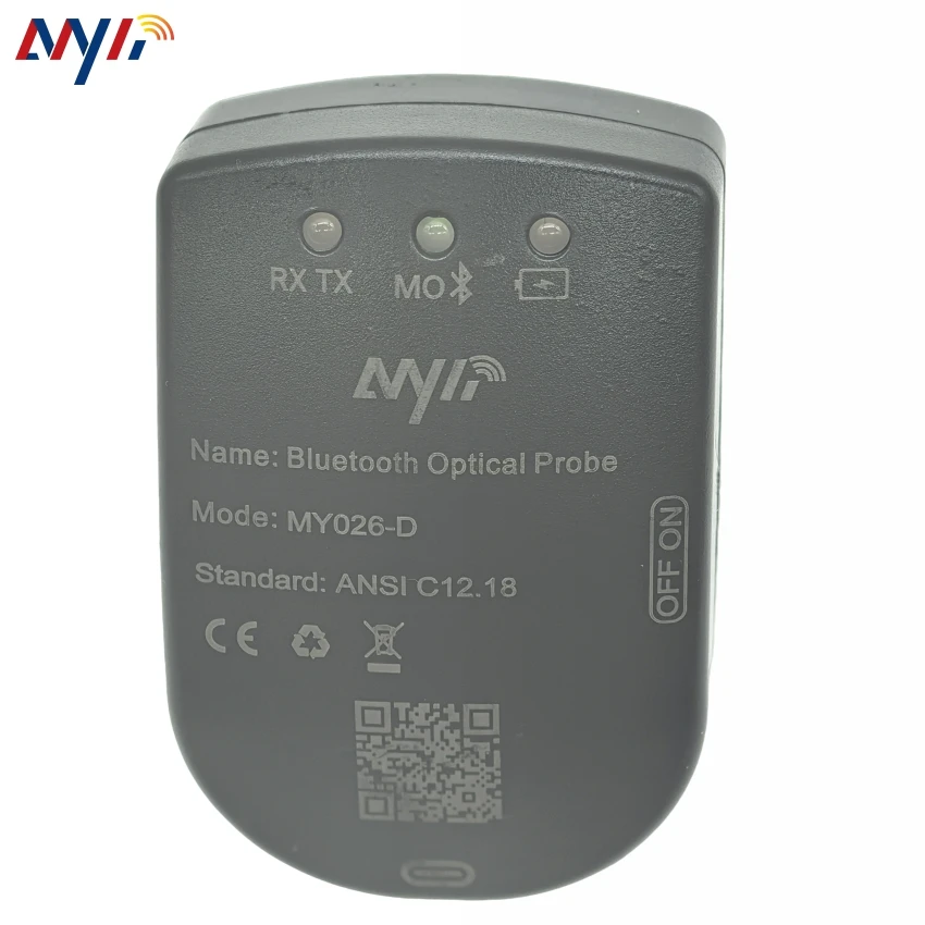 ANSI Type 2 BLE4.0 Communication C12.18 Bluetooth to IR Infrared TransData Universal Optical Probe For kWh Smart Meter Reading