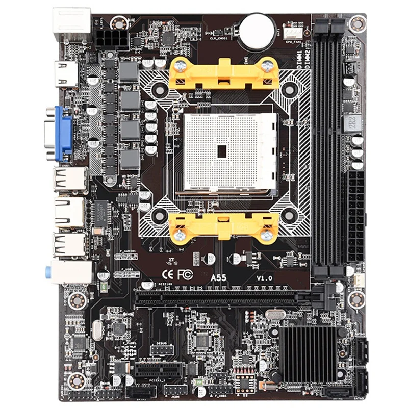 

for AMD A55 FCH Socket FM1 Motherboard Micro-M-ATX 16 GB 2 DDR3 VGA DVI PCI-Express X1 for A8 A6 A4 E2 X4 631 641