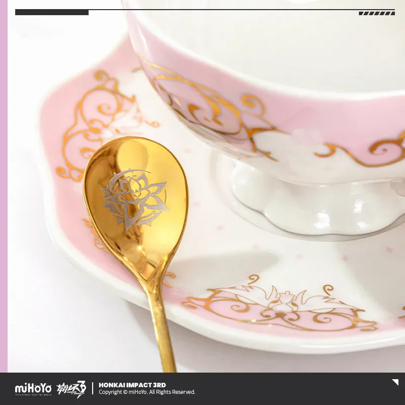 [Genuino] miHoYo Gioco Elysia Tazza da tè Honkai Impact 3 Elysia Tazza da tè pomeridiana Piattino Set Tazza di caffè Anime Prop Cosplay Regali di Natale