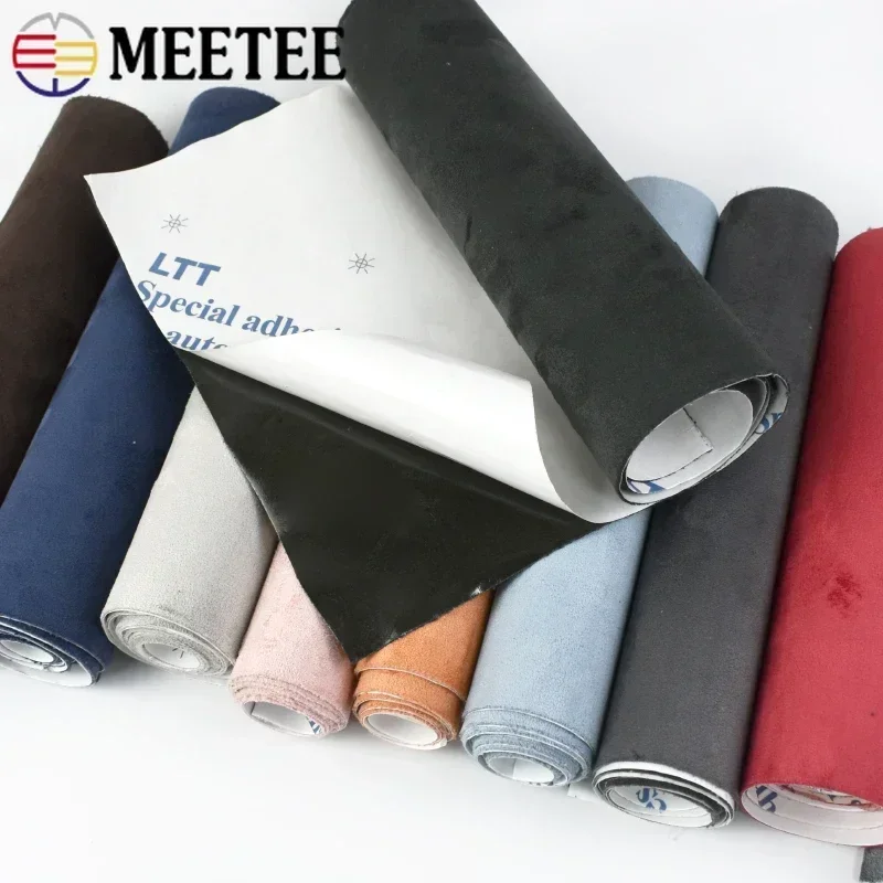 20*30/20*70cm Meetee Suede Fabric 0.8mmThick Self-adhesive Adhesive Cloth Repair Patch Car Interior Synthe Decorative DIY Supply