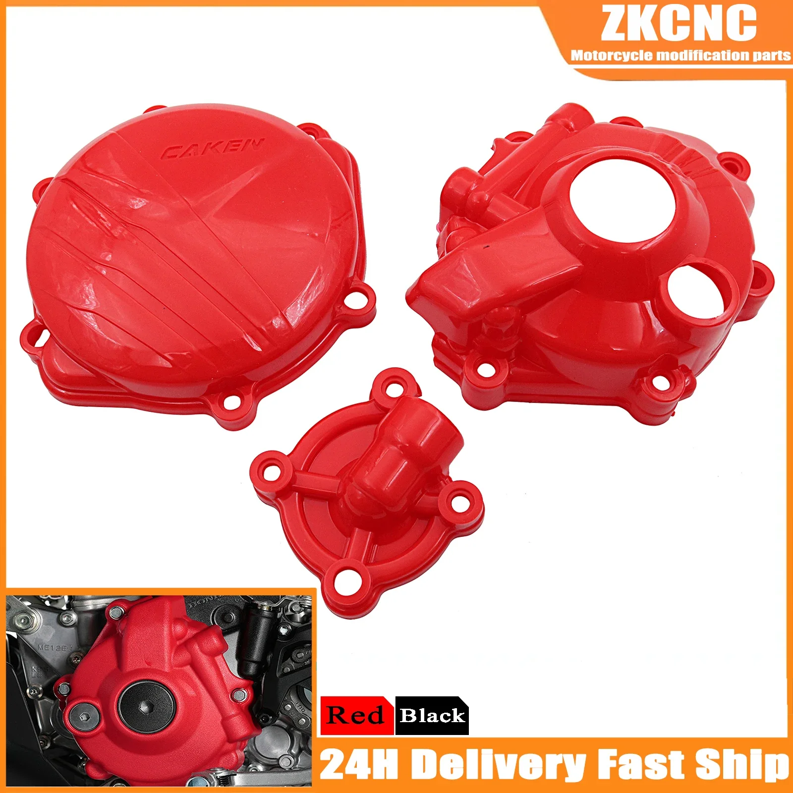 Motocycle Kunststof Ontsteking Motor Beschermer Koppeling Cover Waterpomp Guard Voor Honda Crf250r Crf250rx 2018 2019 2020 2021 Onderdelen