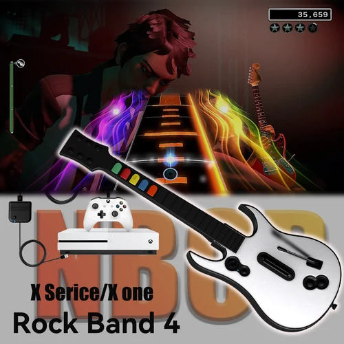 Imagen 2 del producto Guitarra de juego inalámbrica 3 en 1 de 2,4G para Xbox One/Series X y PC (Rockband 4/Fortnite), requiere controlador Xbox