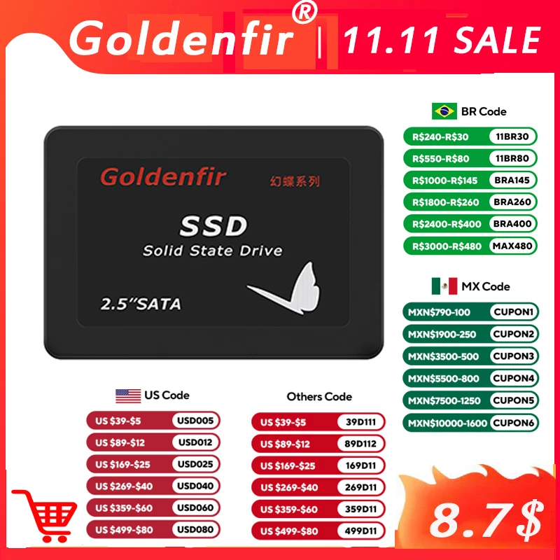 Goldenfir  SSD 120GB 128GB  SATAIII SSD 240GB 256GB hd 1TB 2TB 512GB 500GB 480GB  solid state hard disk  2.5 for Laptop