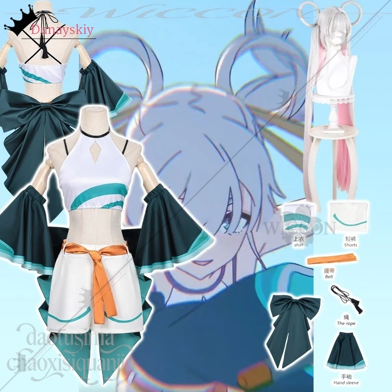 

Принцесса Кагуя Косплей Цукими Ячиё Новый Аниме Костюм Белый Жилет Без Рукавов Шорты Удлиненные Парики Рождество Хэллоуин Вечеринка