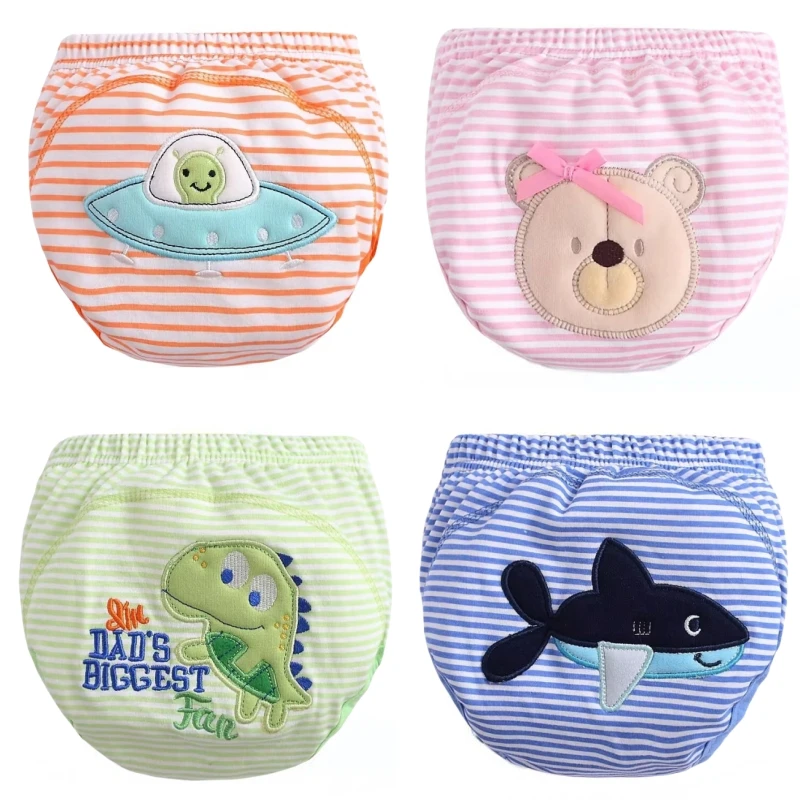 4pc/Lot 3Layers Cotton Baby Nappies Diapers Reusable Training Pants Waterproof Washable