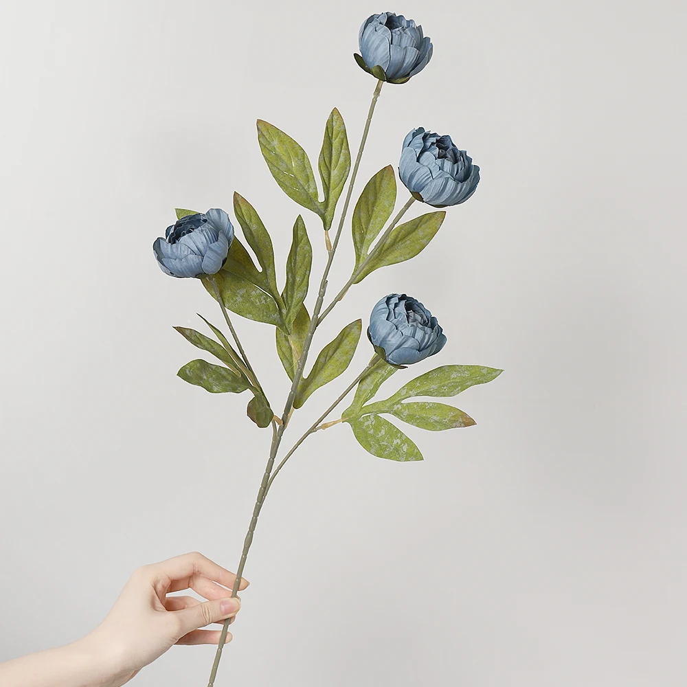 1 Stück Künstliche Pfingstrosen-Blumensträuße aus Seide für Heim-Dekoration, Party, Hochzeit, Braut-Dekoration, DIY-Vasen-Zubehör – Detail 7