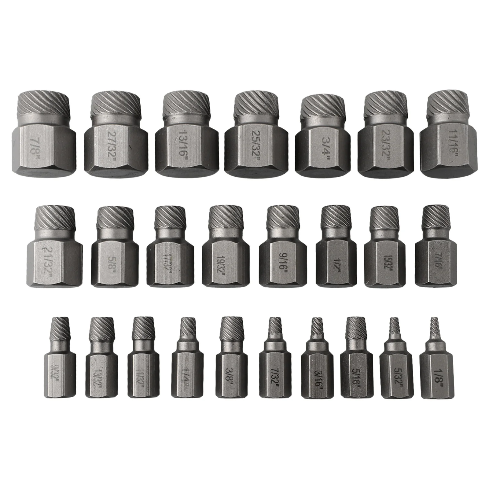 25pcs Screws Extractor Sets Multi-Spline Bolt Sets Hex Head Metal Hex Screw Extractor Damaged Broken Bolt Remover Power Tools