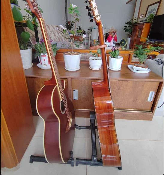 

Portable Mini Foldable A-frame Guitar Stand Suitable For Acoustic Guitar, Electric Guitar, Bass, And Ukulele