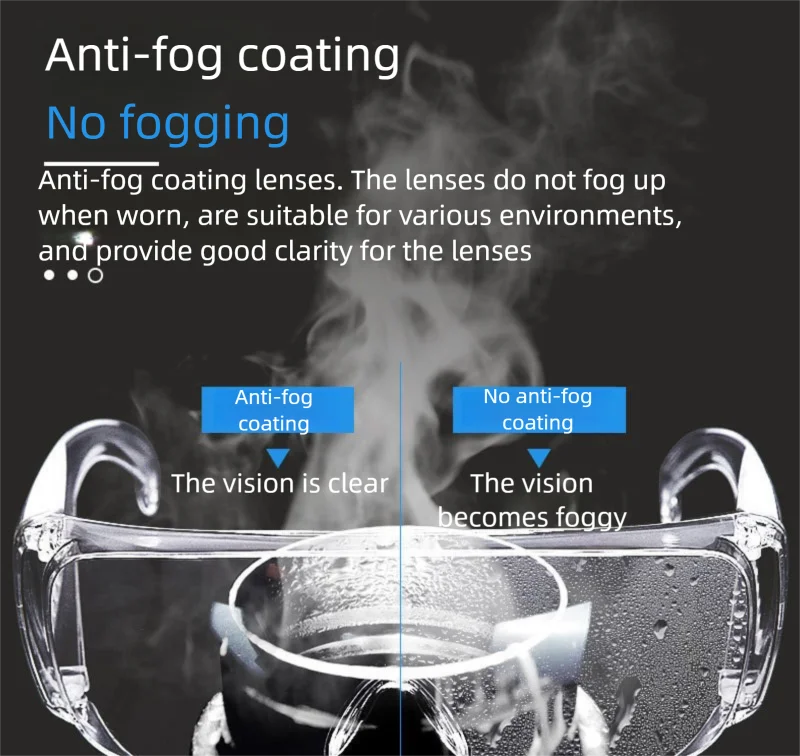 แว่นตาป้องกันหมอกแบบกึ่งปิดที่ขายดีที่สุด รูปลักษณ์โปร่งใส ฟังก์ชั่นป้องกันหมอกที่ได้รับการปรับปรุงทุกวัยพอดี