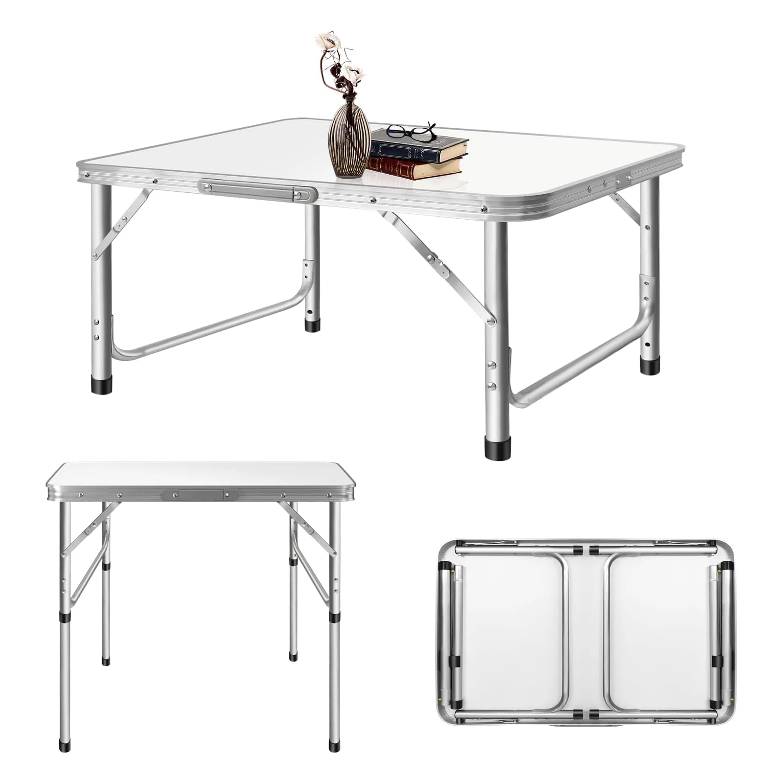 Niedriger klappbarer Campingtisch, 60 x 40 cm, Picknicktisch, Laptop-Betttisch, tragbarer Laptoptisch, für Picknick/Camping oder zum Frühstück genießen.