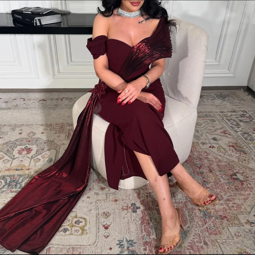 

Индивидуальные милые вечерние платья с открытыми плечами, прямое платье миди длиной до щиколотки для выпускного вечера, современное длинное вечернее платье с открытой спиной