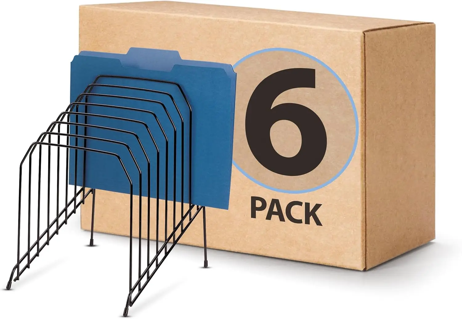 

Large 8 Compartment Wire Incline Sorter, 8.5 x 10.375 x 12.625 Inches, Black (Pack of 6)