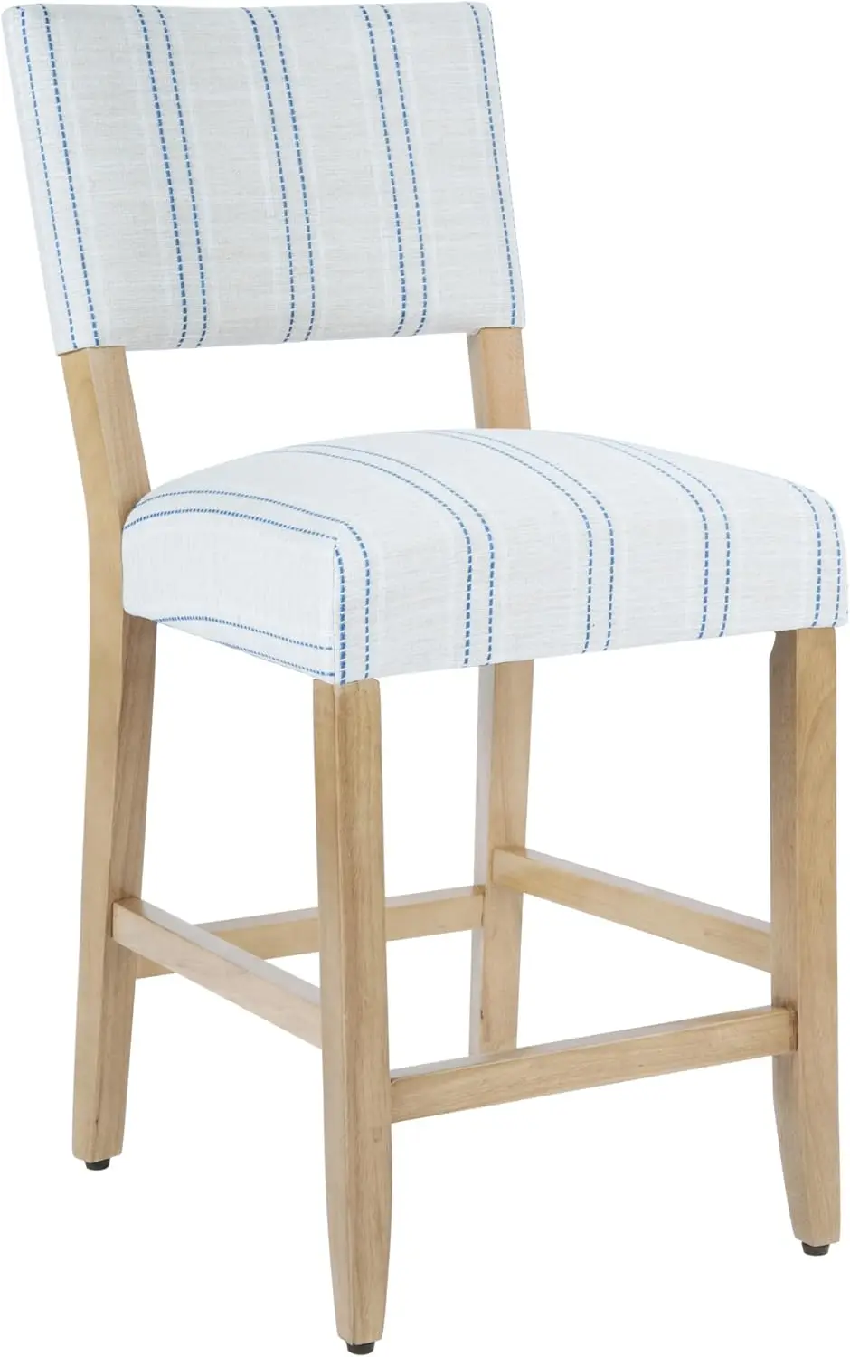 

24" Open Back Counter Stool| Home Décor|Fabric Chairs for Dining Room, Kitchen and Living Room - Blue and White Stripe(Sing