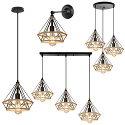 Retro Industrial Ceiling Chandeliers Iron E27 Pendant Lamps For Kitchen Bedroom Restaurant Home 1/3 Heads Vintage Hanging Light