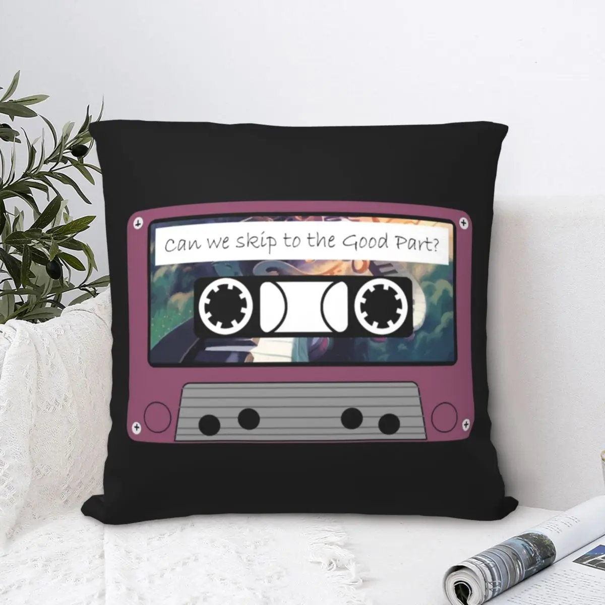 

Can We Skip To The Good Part Sticker Square Pillowcase Polyester Pillow Cover Velvet Cushion Zip Decorative Comfort Throw Pillow