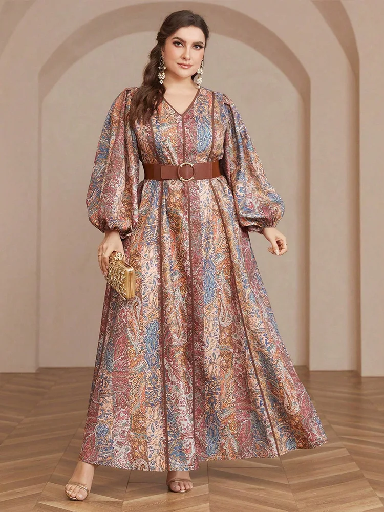 

Eid Women Dress Print Abaya Caftan Muslim Party Robe Jalabiya Ramadan Morocco Dubai Kaftan 2025 Vestidos Largos Spring Summer