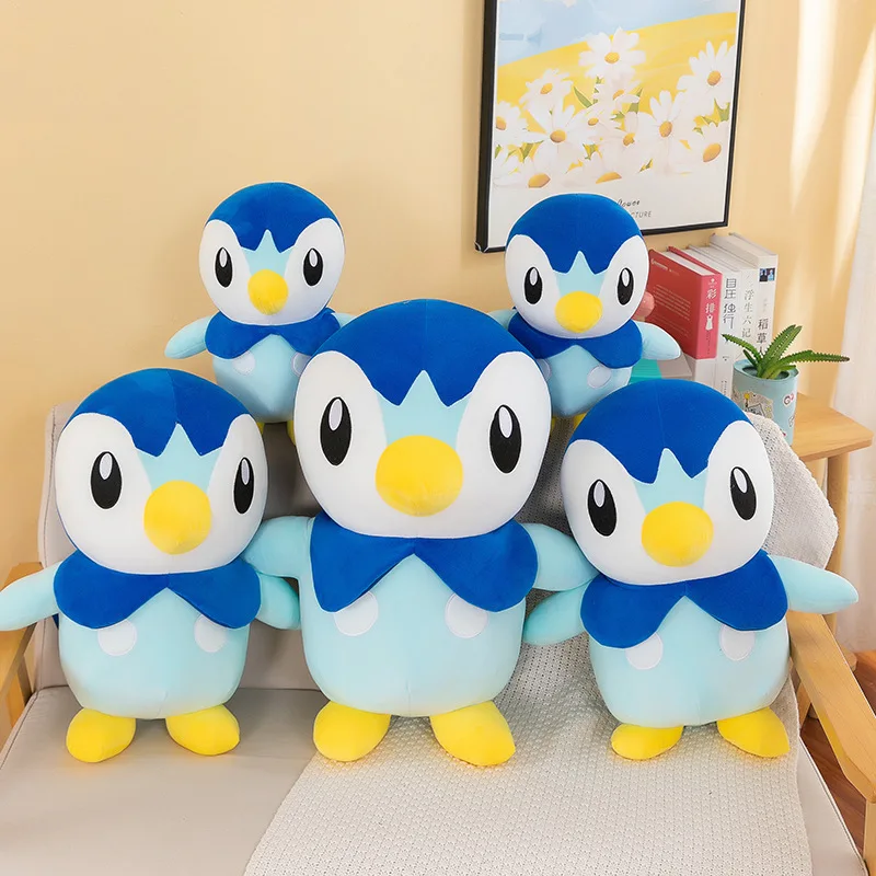 Brinquedos de Pelúcia Kawaii Piplup de 60cm, Bonecos de Pokémon, Almofada Grande e Macia para Crianças, Presente de Aniversário e Natal por Atacado