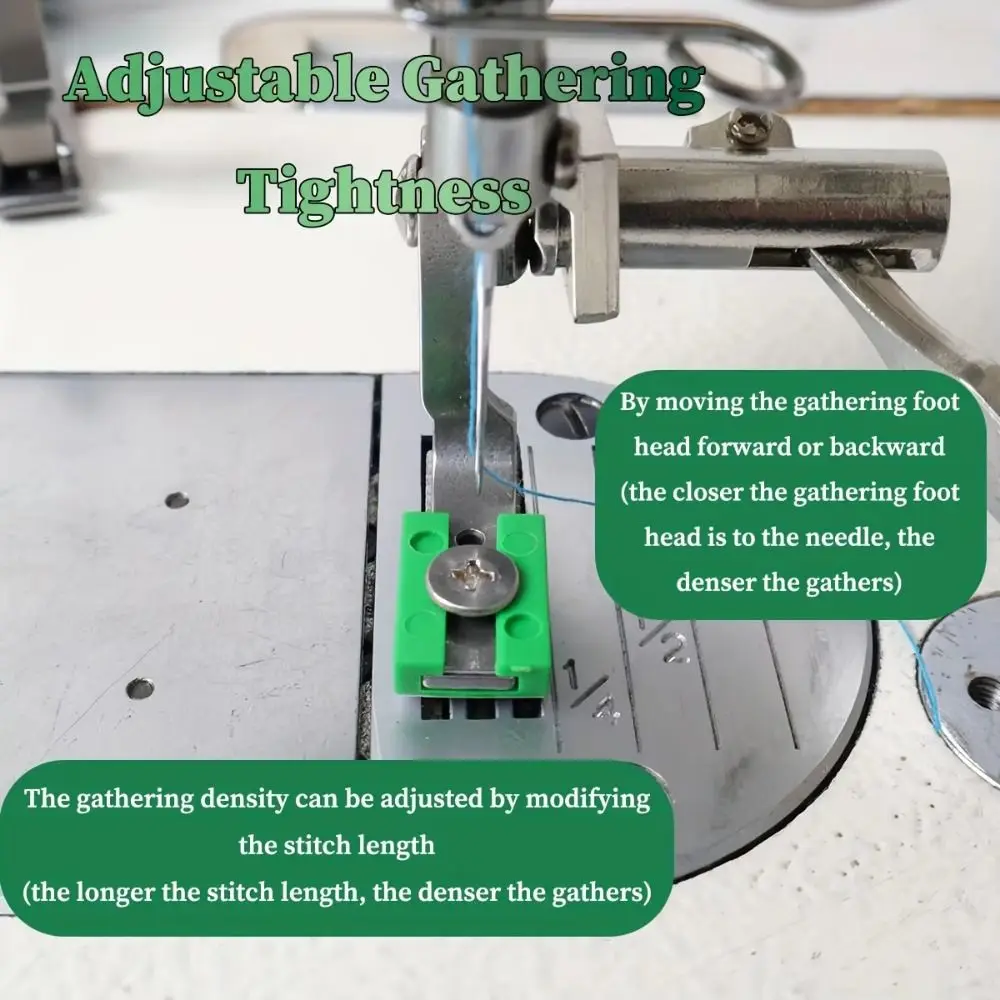 P950 Ruffling Presser Foot Adjustable Rolling Edge P950 Pleating Foot Set DIY Crafts Durable Structure Sewing Machine Part Kit