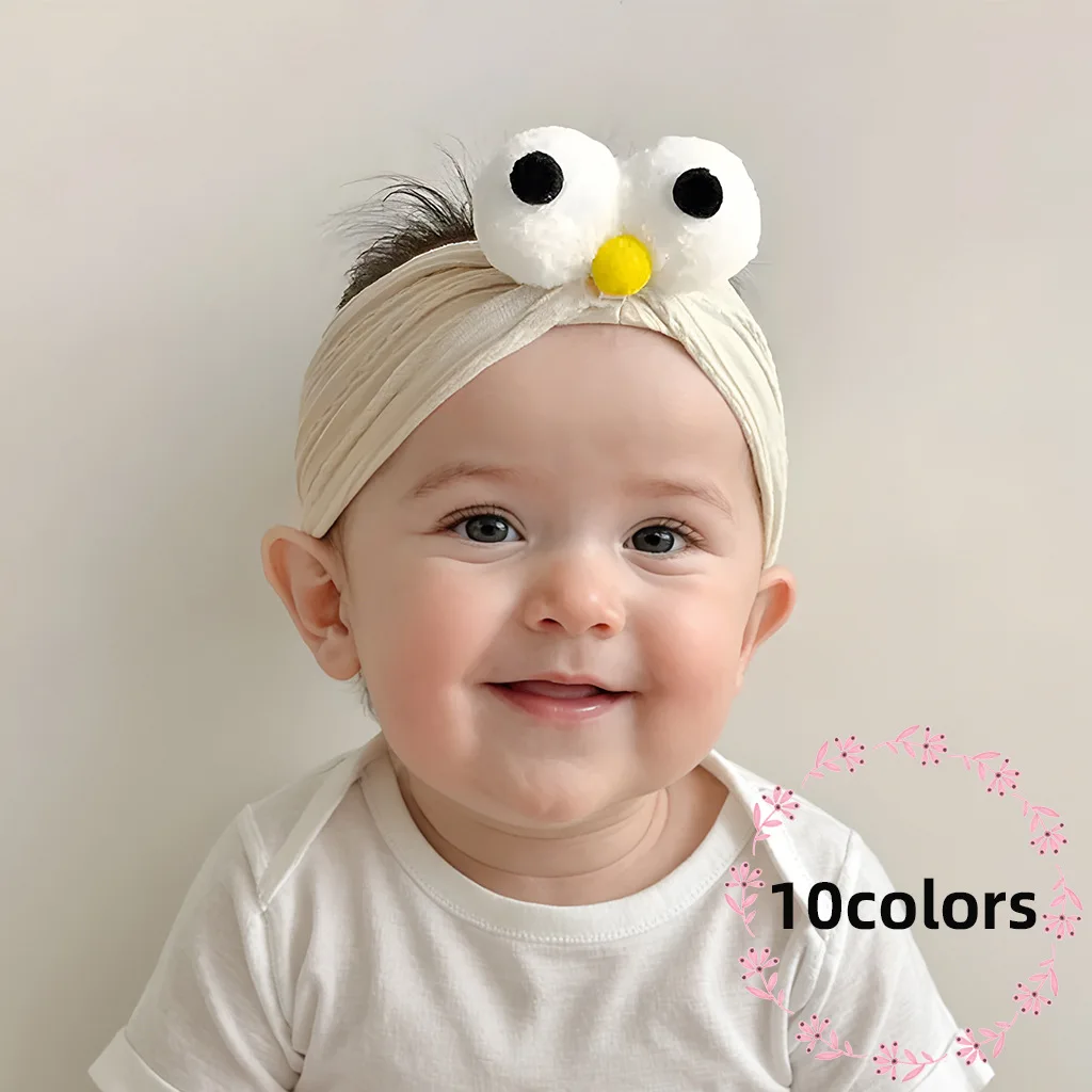 

10 Colors Baby Fontanelle Headband Cute Eyes Baby Jacquard Headband Children Elastic Headband Boys and Girls Accessories