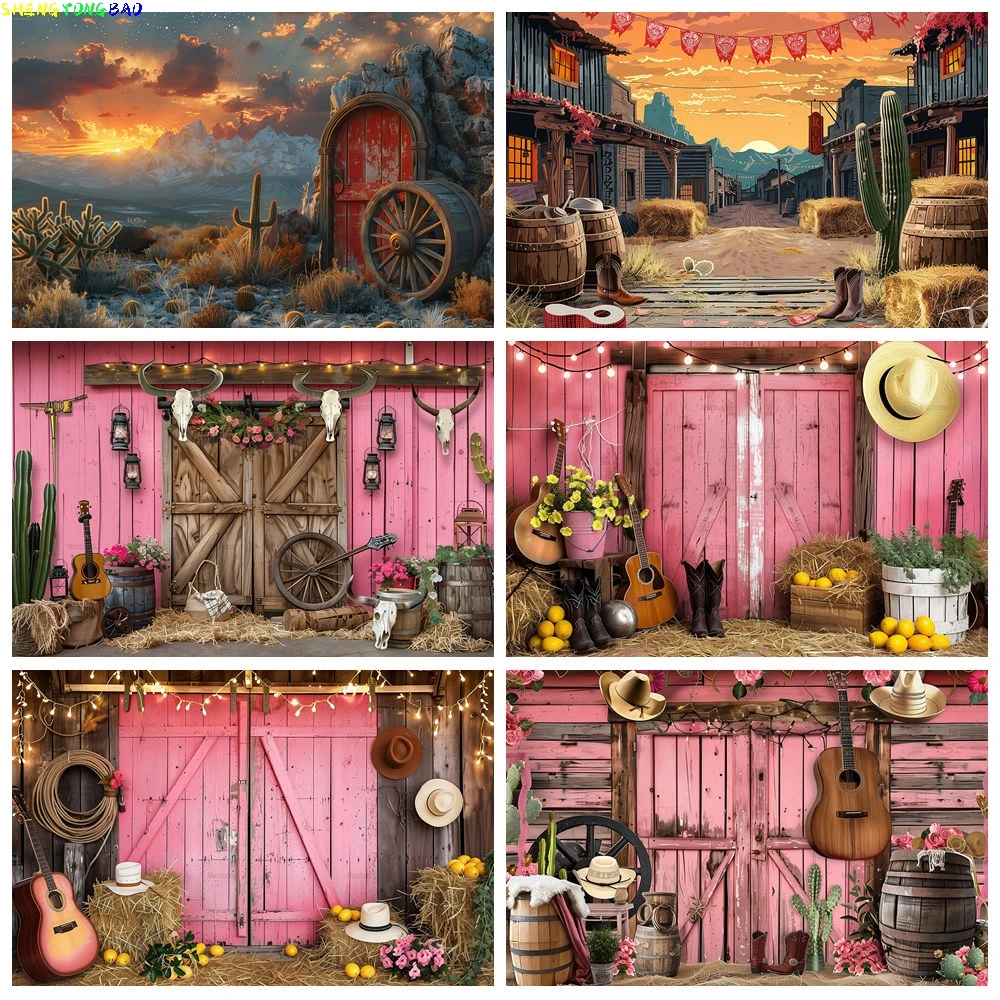 

Barn Farm Birthday Background Western Cowboy Background Wooden House Door Photography Portrait Decoration Background Photo Props