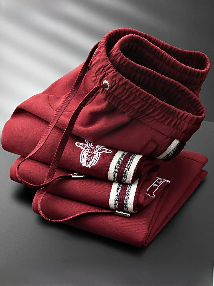 

Мужские спортивные брюки из высококачественного хлопка с вышивкой, прямой крой, свободный крой, осенне-зимняя коллекция...