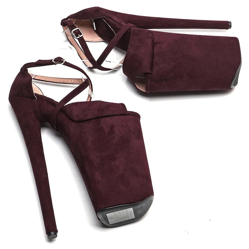Leecabe  26CM/10inches Suede Upper  sexy exotic High Heel platform party sandals stripper heel  Pole Dance shoes