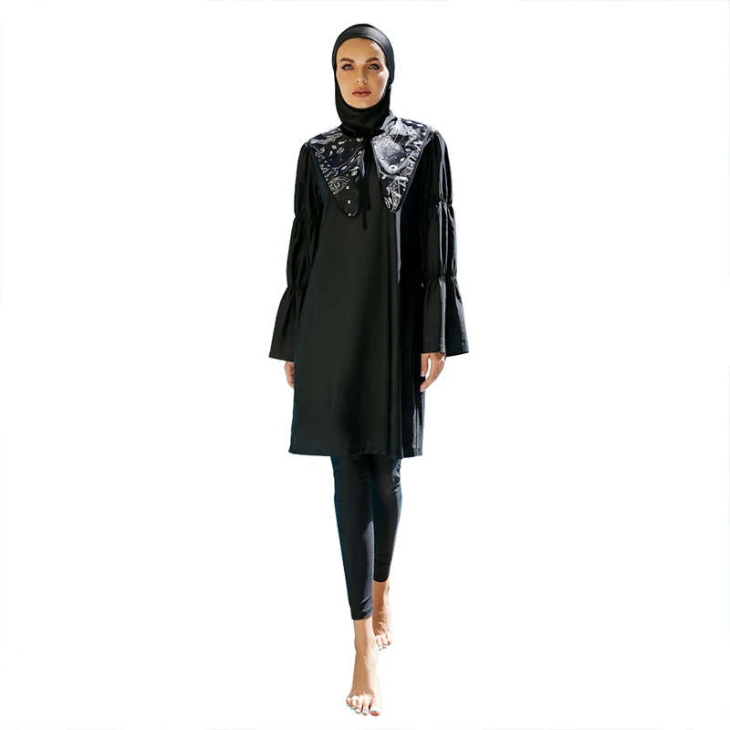 

Islamic Clothing Hijab Sun Protection Swimwear Set for Muslim Women Burkini Islamique Femme Costume Bagno Donna Musulmano Abaya